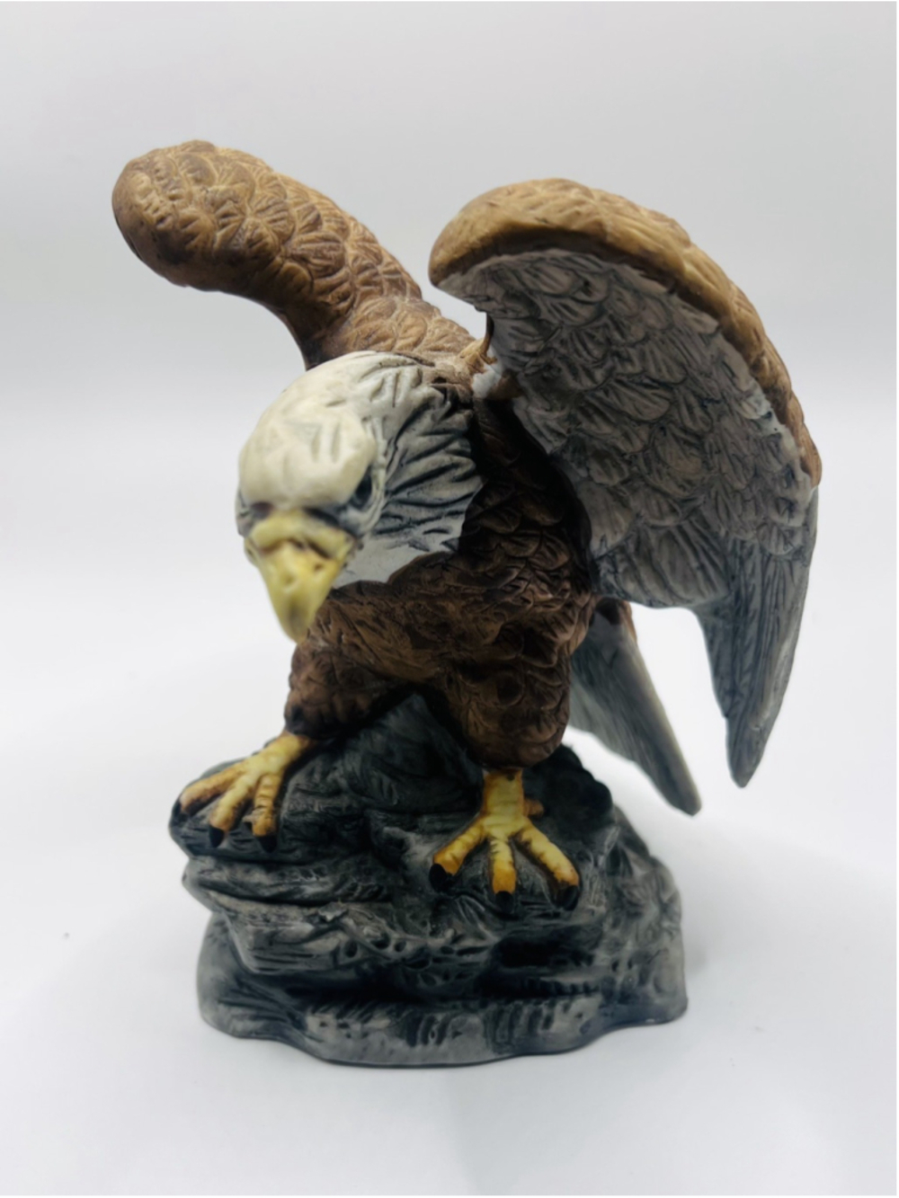 Vintage Royal Crown Bald Eagle Figurine J. Byron Signed American Bird Flaw